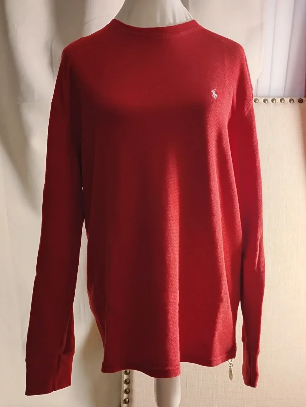Polo Ralph Lauren Red Long Sleeve Waffle